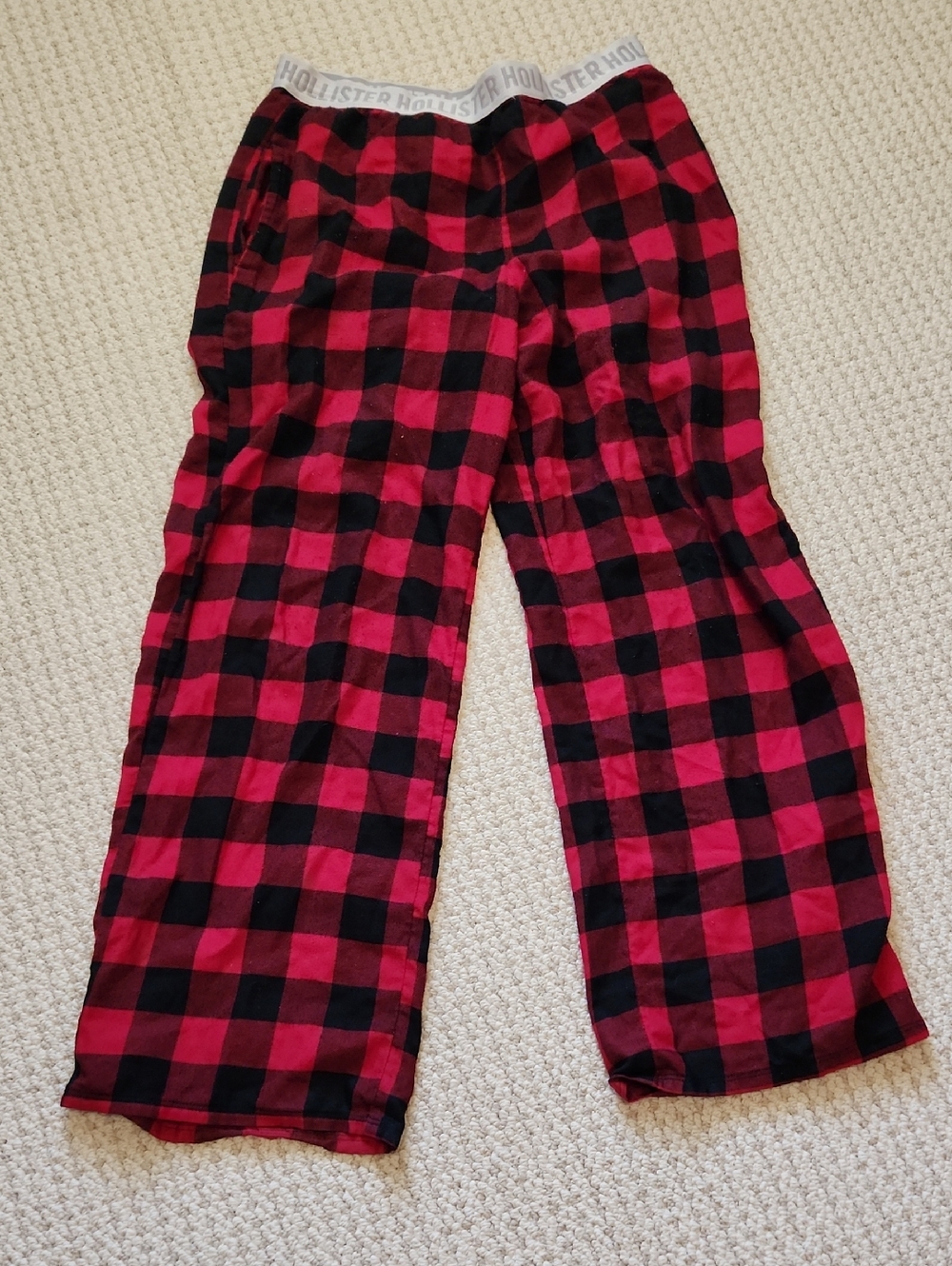 Hollister Red and Black Plaid Lounge Pants
